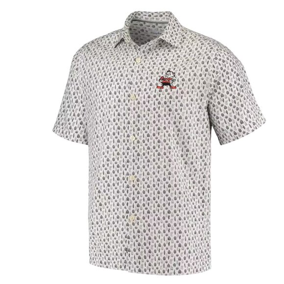 Tommy Bahama Cleveland Browns Brownie The Elf Baja Mar Throwback Woven Shirt 2XL - Picture 1 of 7
